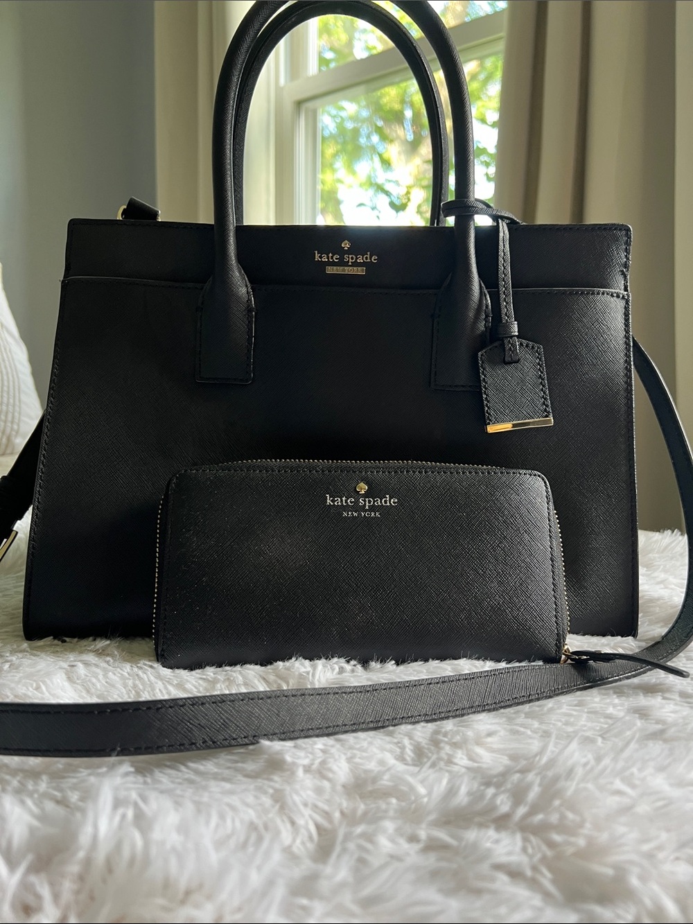 Kate Spade Elegant Black Tote and Wallet